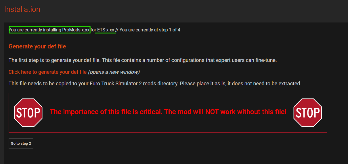 Checking ETS2 version in Steam