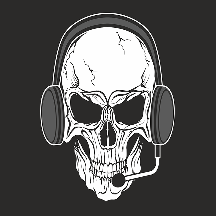 logo skull with headphones